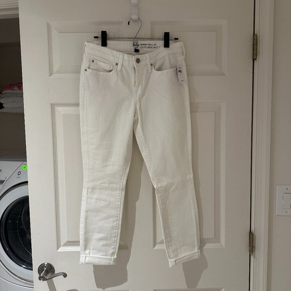 Gap Skinny Roll Up Jeans White size 4 / 27